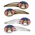 Carolines Treasures American Flag and Sheltie Barrettes Hair Clips, Set of 4, 4PK BB2172HCS4